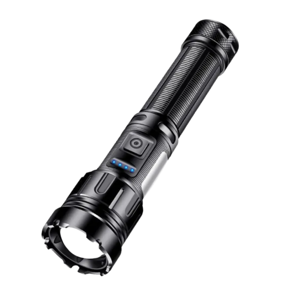 kraftig lommelykt 10.000 Lumen + Oppladbart Batteri