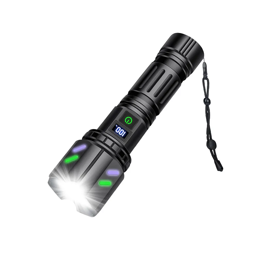 Dual Switch lommelykt 30,000 Lumen + Oppladbart Batteri