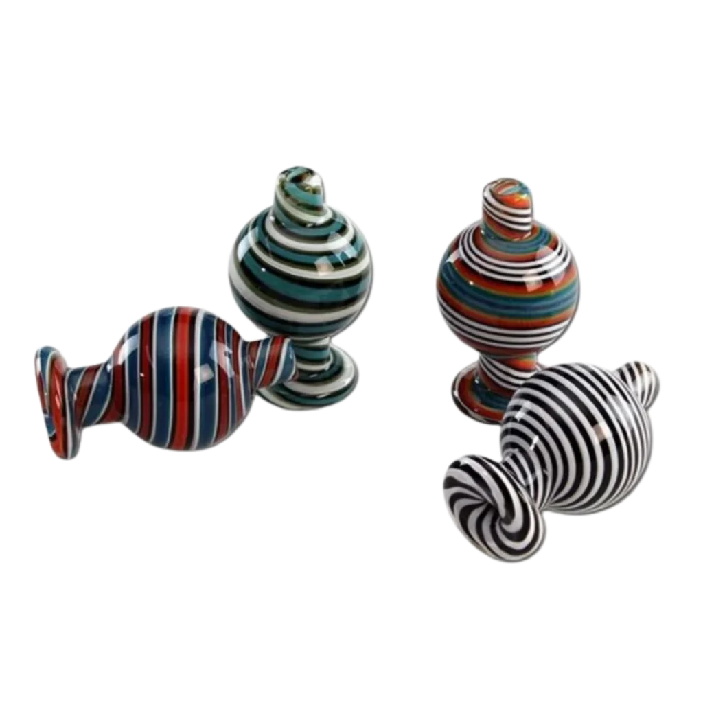 Spiral Carb Cap i farget borosilikatglass – Ø26 mm